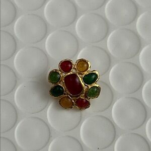 Vintage Chanel gripoix multi stone button